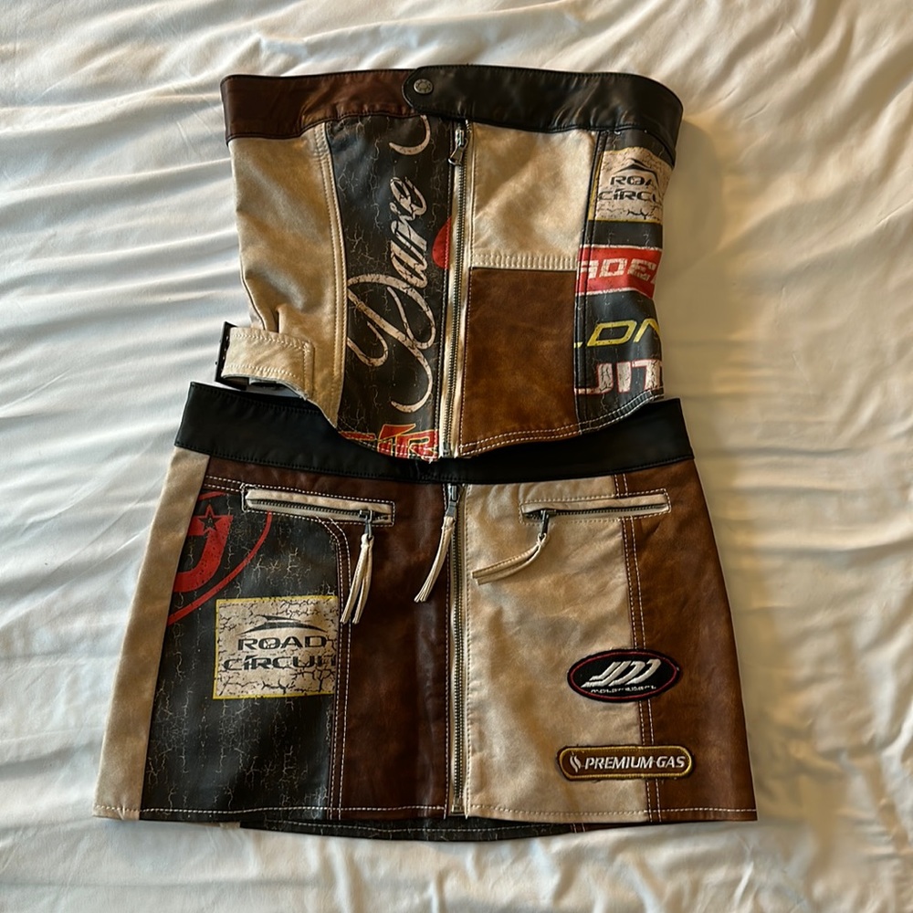 Jaded London Leather 2 Piece Set